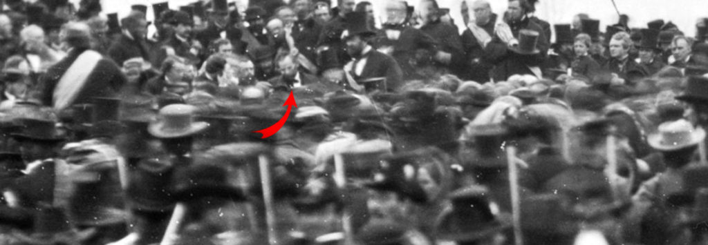 Only know photograph of President Abraham Lincoln at the Gettysburg Address